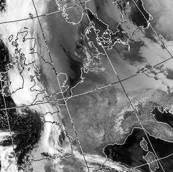 Satellitenbild (Infrarot, Ausschnitt) von NOAA 11 vom 30.01.1991, 03.05 UT