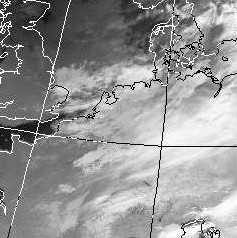 Satellitenbild (Infrarot, Ausschnitt) von NOAA 14 vom 31.01.1999, 19.08 UT