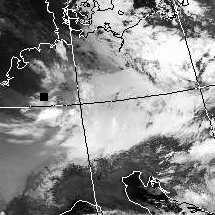 Satellitenbild (Infrarot, Ausschnitt) von NOAA 14 vom 21.01.2000, 03:00 UT