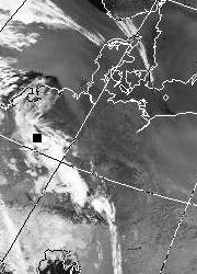 Satellitenbild (Infrarot, Ausschnitt) von NOAA 17 vom 08.11.2003, 20.02 UT