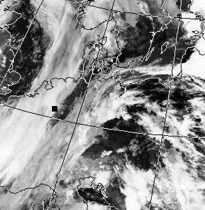 Satellitenbild (Infrarot, Ausschnitt) von NOAA 17 vom 04.05.2004, 21.05 UT