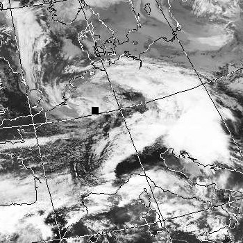 Satellitenbild (Infrarot, Ausschnitt) von NOAA 17 vom 03.03.2007, 10.24 UT