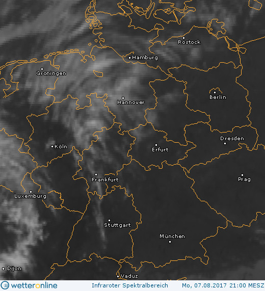 Zirrus und Zirrostratus über Deutschland am 07.08.2017 um 21:00 MESZ