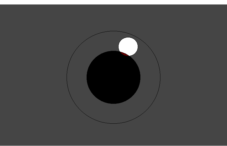 Partielle   Mondfinsternis am 28.10.2023, Situation bei Finsternismitte (50˚ N/10˚ E)